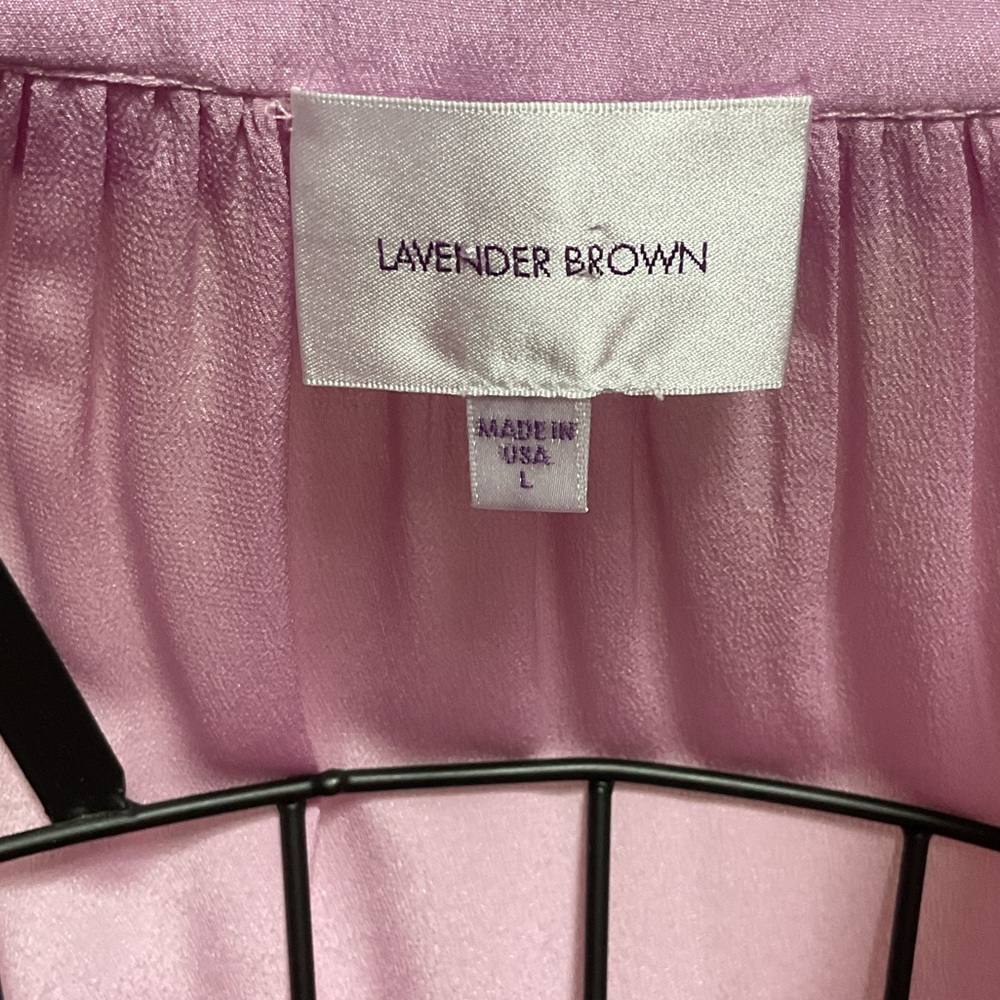 Lavender Brown lavender silk tunic, Large - Picture 4 of 6